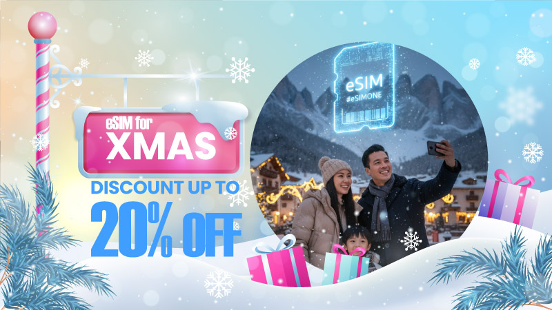 eSIM for Xmas 10% Off First-Timers + 10% Referral Rewards